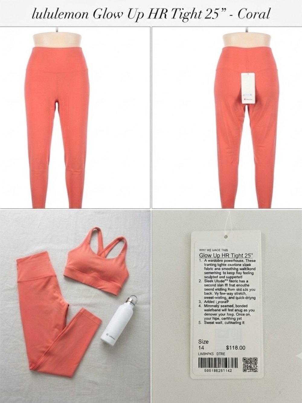 lululemon athletica Glow Up High-Rise Tight 25" - coral